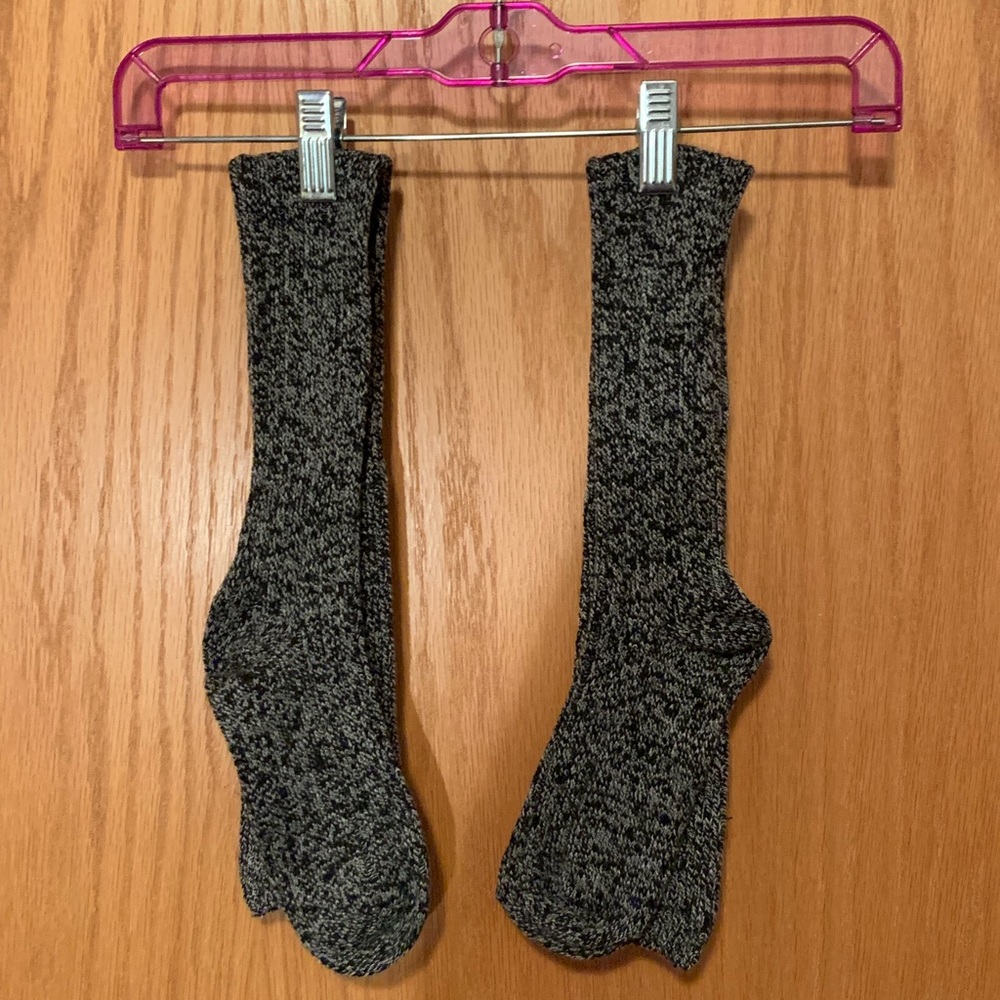 Grey and Black Knee-High Socks